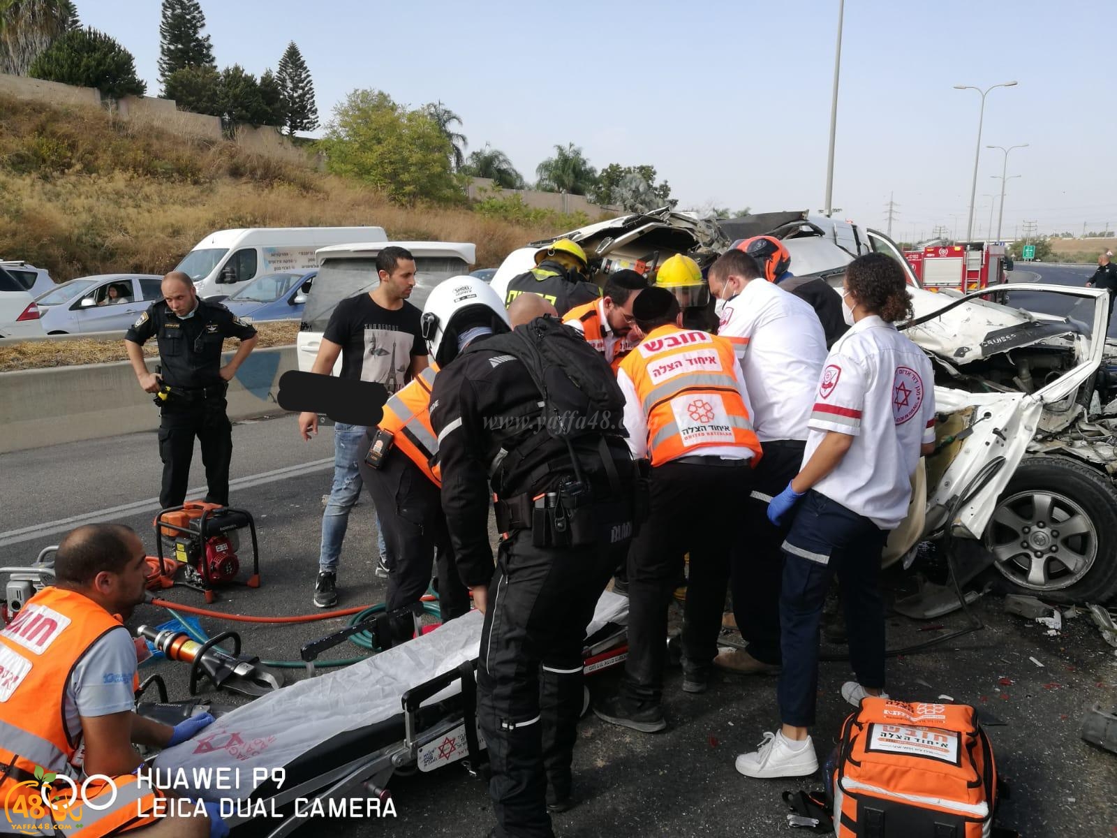 3 إصابات إحداها خطيرة في حادث طرق مروع قرب مدخل اللد